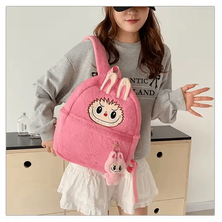 Sac à dos peluche Labubu – Mignon, doux et pratique - Image 2